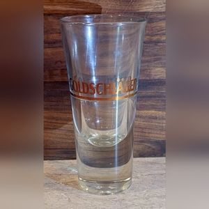 Goldschläger Double Shot Glass Clear With Gold Lettering Name Vintage